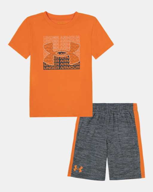 Little Boys' UA Tri-Logo Side Stripe Shorts Set